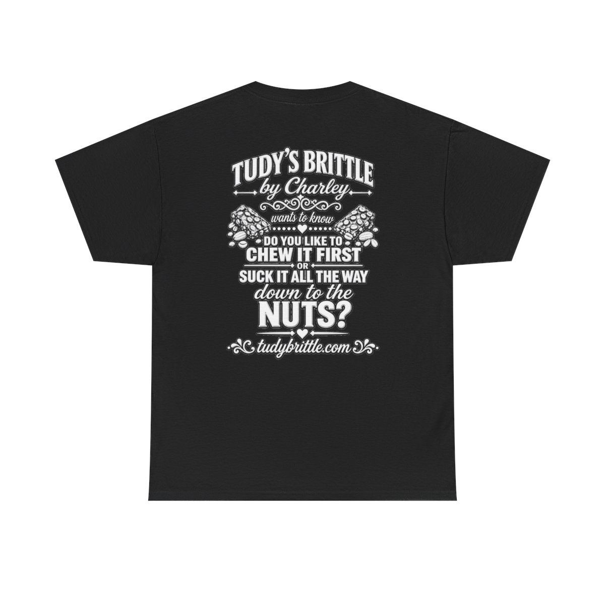 Black Tudy's Brittle T-shirt, back design